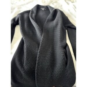 Tahari Yak Wool Blend Open Front Cardigan Duster Side Pockets Size Medium